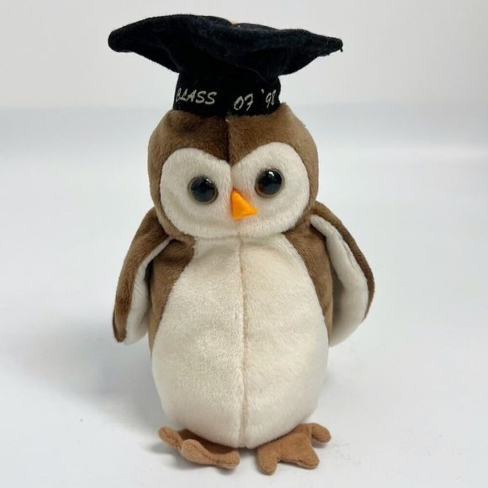 Wise the Graduate Owl Vintage 1997 TY Beanie Babies Collectible 07 98